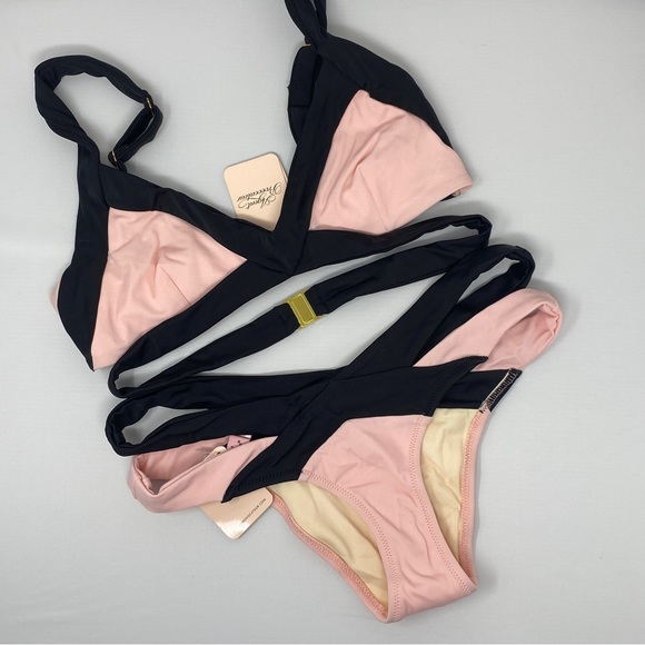 Agent Provocateur Mazzy Pink Black Bikini Set 4/3 NWT *SALE* - Picture 11 of 15